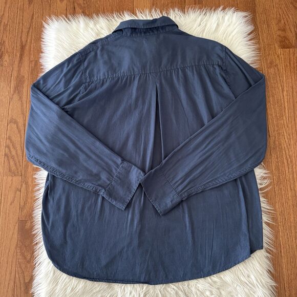 Pact Organic Cotton Shirt Women’s XL Blue Button Down Long Sleeve Pocket Casual - Picture 4 of 9